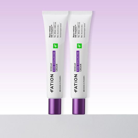 FATION NOSCA9 Pore Enhancing Firming Cream with Nano-Retinal RX Complex™ 45ml×2EA – Lightweight Moisturizer for Acne-Prone & Oily Skin, Peptide & PDRN Capsule _ Made in KOREA